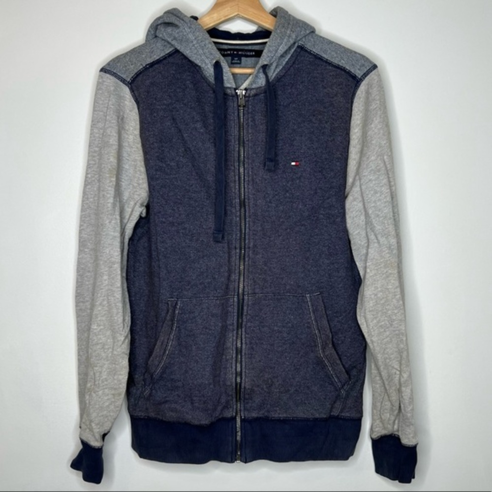 Tommy Hilfiger contrast zip up hoodie sweatshirt S